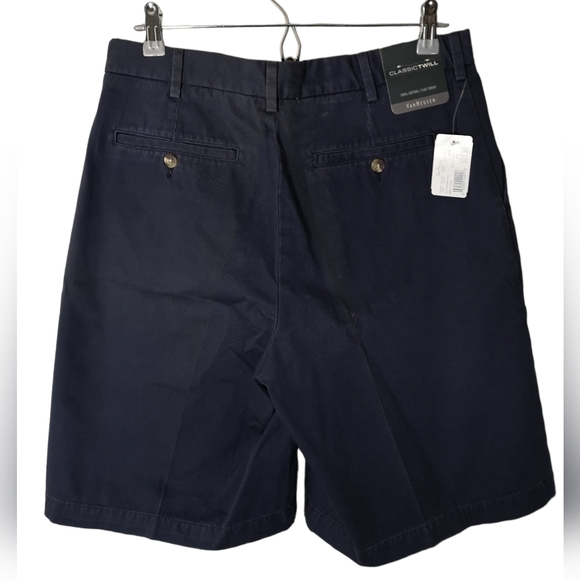 Van Heusen  Men's  Short  Flat Front  Casual  4 Pocket  Navy Blue  Size 30  New - Picture 7 of 7